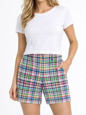 Talbots Multicolor Madras Plaid Shorts Size 8P